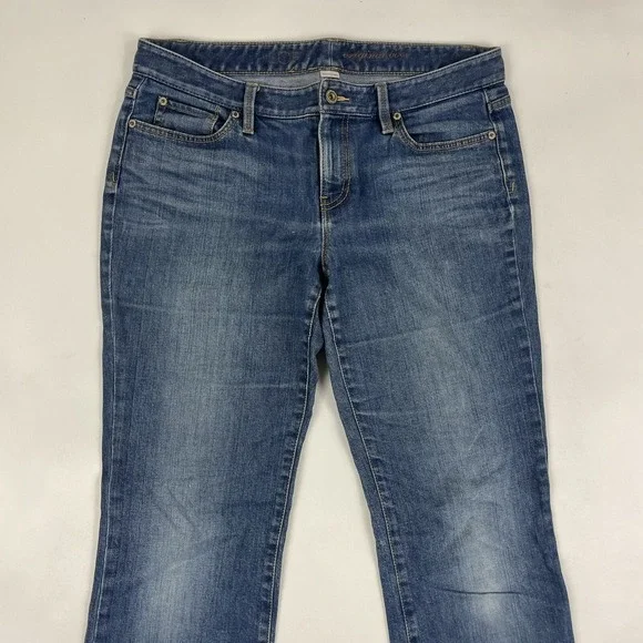 Loft Original Boot Bootcut Denim Blue Jeans Sz 8 Cotton Spandex Stretch Med Wash - Picture 3 of 10